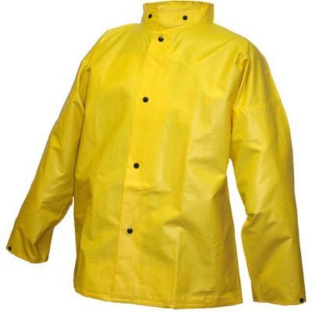 TINGLEY RUBBER Tingley® J56207 DuraScrim„¢ Storm Fly Front Jacket, Yellow, Hood Snaps, 2XL J56207.2X